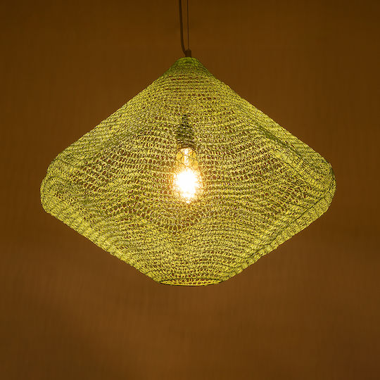 GloboStar Kentucky Ceiling Light Green Grid with E27 Socket 60x50x50cm