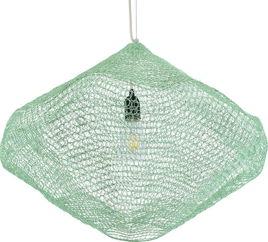GloboStar Kentucky Ceiling Light Green Grid with E27 Socket 60x50x50cm