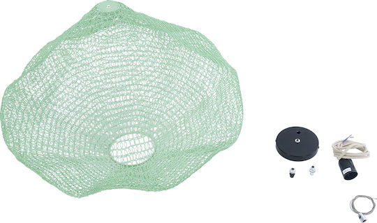 GloboStar Kentucky Ceiling Light Green Grid with E27 Socket 60x50x50cm