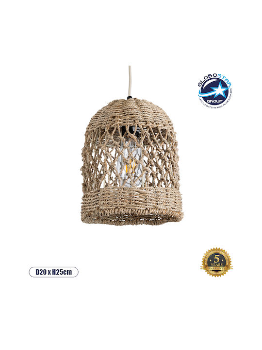 GloboStar Ecuador Deckenleuchte Beiges Boho Raster mit Lampenbirnensockel E27 20x25x25cm