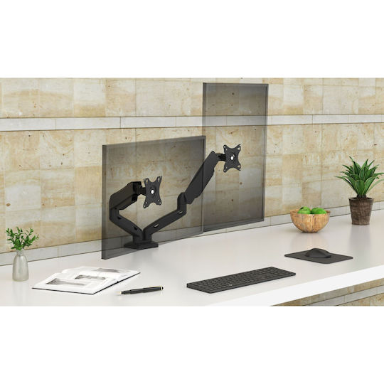 Icy Box Stand Desk Mounted for 2 Monitors with Arm (IB-MS204-T)