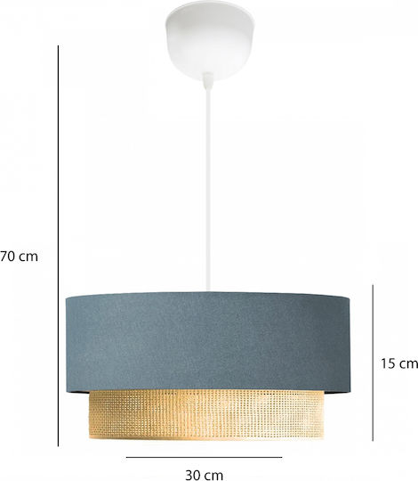 GloboStar Biggie Pendant Light Blue with Socket E27 30x30x70cm