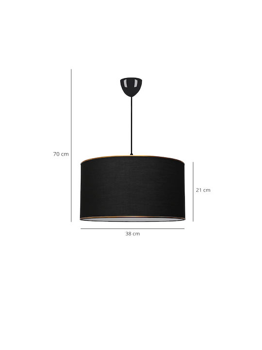 GloboStar Lofty Hängelampe Schwarz mit Fassung E27 38x38x70cm.