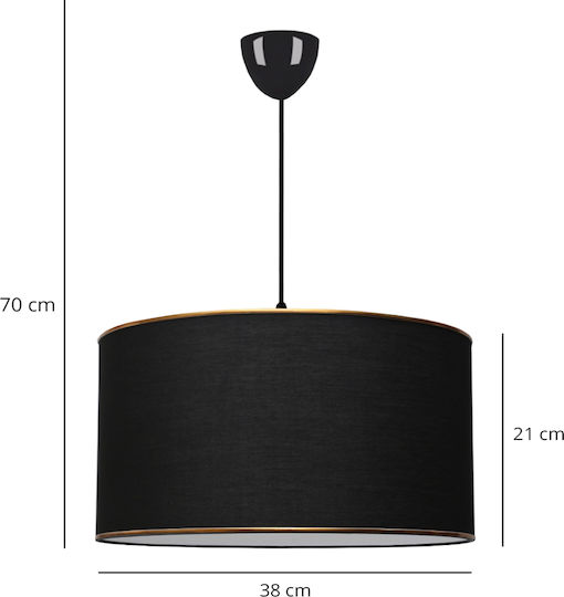 GloboStar Lofty Hängelampe Schwarz mit Fassung E27 38x38x70cm.