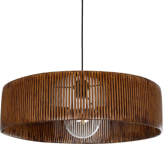 GloboStar Rattan Pendant Light Brown Boho with Socket E27 55x55x90cm