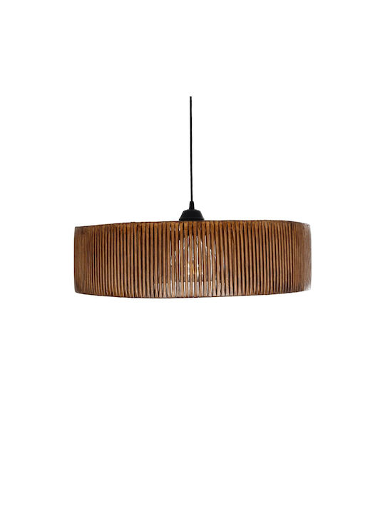 GloboStar Rattan Pendant Light Brown Boho with Socket E27 55x55x90cm