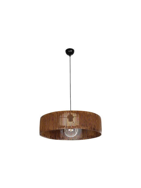 GloboStar Rattan Pendant Light Brown Boho with Socket E27 55x55x90cm