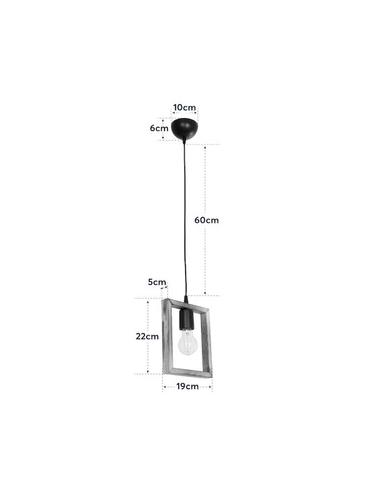 GloboStar Edison Pendant Light Beige with Socket E27 18.5x18.5x66cm