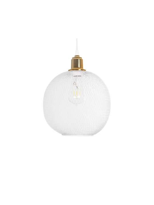 GloboStar Wire Pendant Light White Grid with Socket E27 29x29x90cm