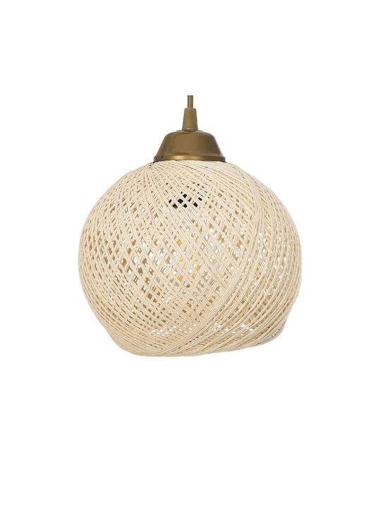 GloboStar Yasam Pendant Light Beige Boho with Rope for Socket E27 35x35x80cm
