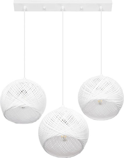 GloboStar Yasam Pendant Light White Boho with Rope for Socket E27 55x25x80cm
