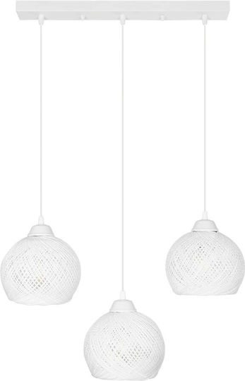 GloboStar Yasam Pendant Light White Boho with Rope for Socket E27 55x25x80cm
