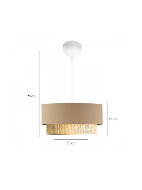 GloboStar Biggie Pendant Light Beige with Socket E27 30x30x70cm
