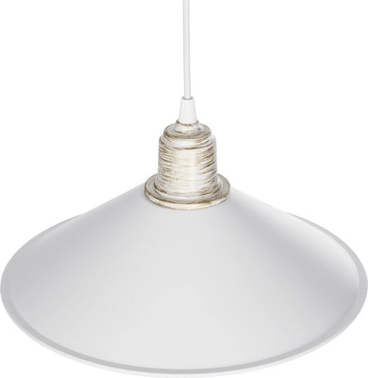 GloboStar Ferro Висящо Таванно Осветително Тяло Бяла Камбанка с Цокъл E27 30x30x15см