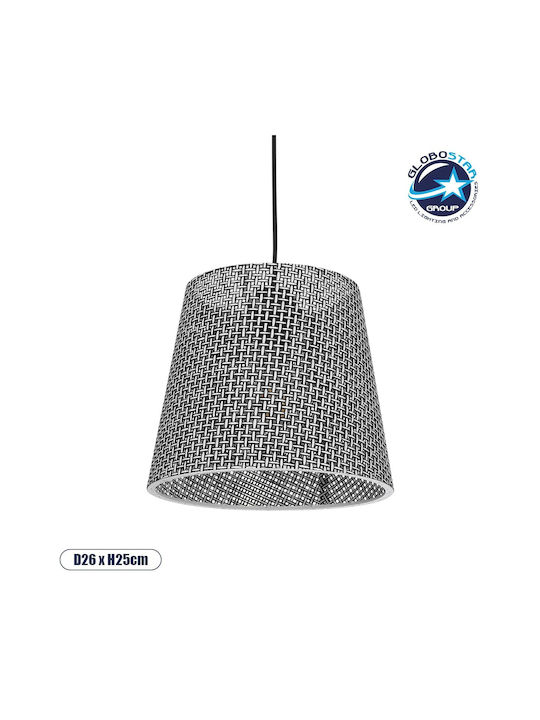 GloboStar Coney Pendant Light Gray with Socket E27 26x26x93cm