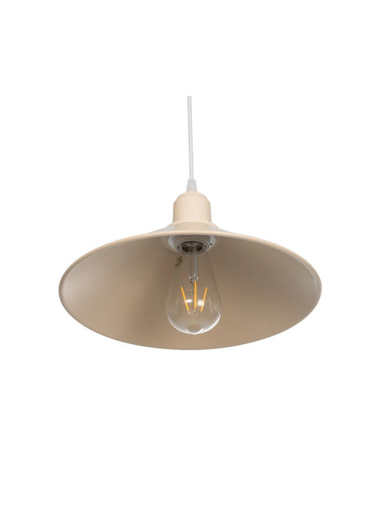GloboStar Ferro Pendant Light Beige Bell with Socket E27 30x30x15cm