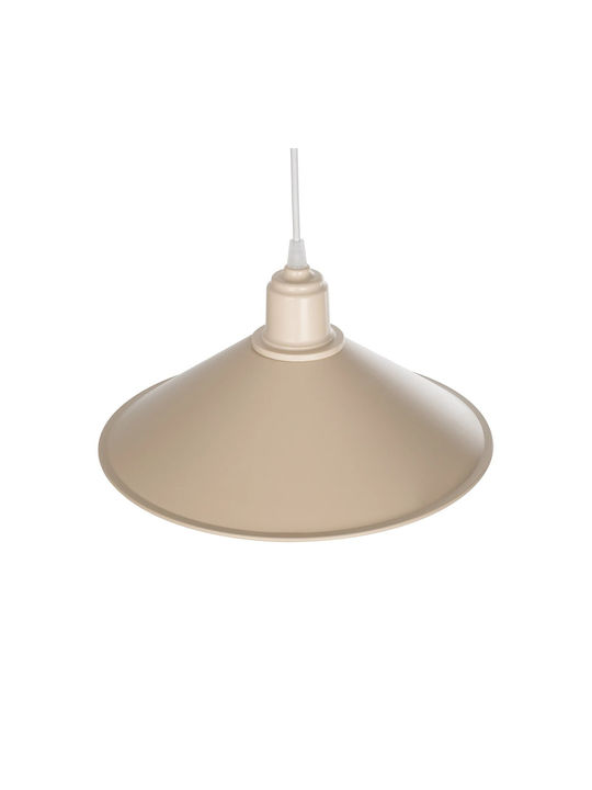 GloboStar Ferro Pendant Light Beige Bell with Socket E27 30x30x15cm
