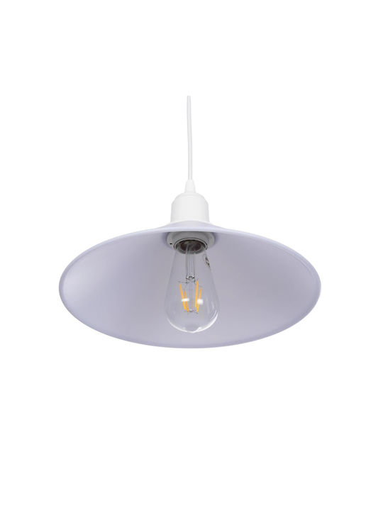 GloboStar Ferro Pendant Light White Bell with Socket E27 30x30x90cm