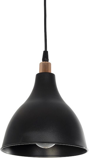 GloboStar Rade Pendant Light Black Bell with Socket E27 17.5x17.5x56cm