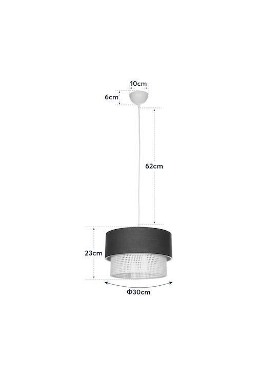GloboStar Sissie Pendant Light Gray with Socket E27 30x30x93cm