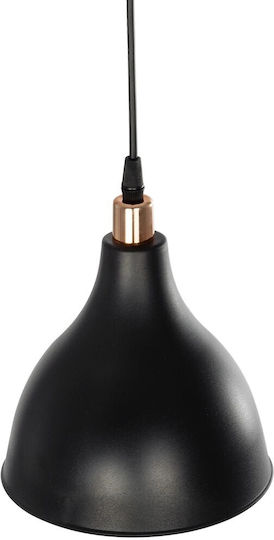 GloboStar Rade Pendant Light Black Bell with Socket E27 17.5x17.5x56cm