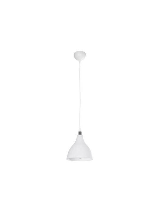GloboStar Rade Pendant Light White Bell with Socket E27 17.5x17.5x56cm