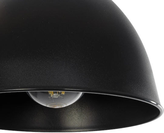 GloboStar Rade Pendant Light Black Bell with Socket E27 17.5x17.5x56cm