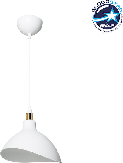GloboStar Rive Pendant Light White Bell with Socket E27 22x22x83cm