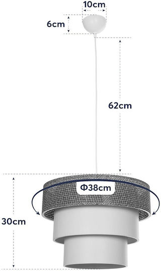 GloboStar Level Pendant Light Bronze with Socket E27 38x38x95cm