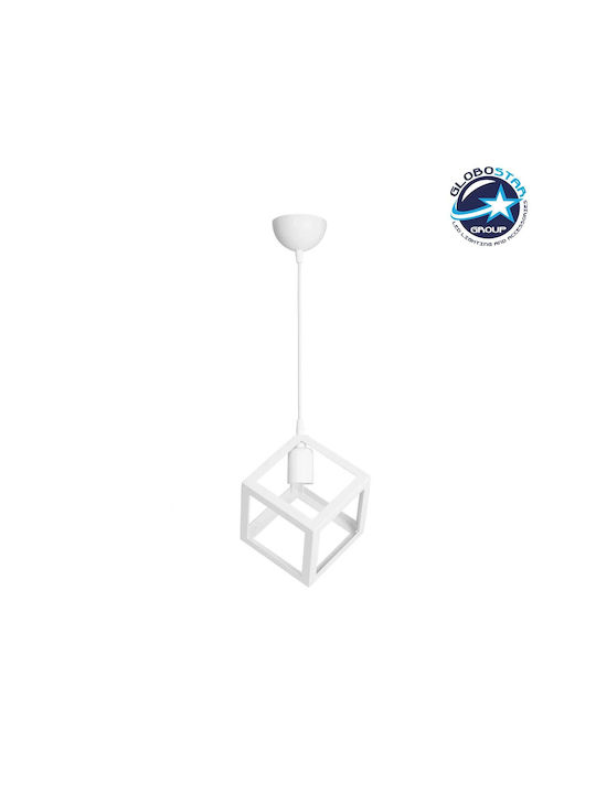GloboStar Dise Hängelampe Weiß mit Fassung E27 18x18x68cm.