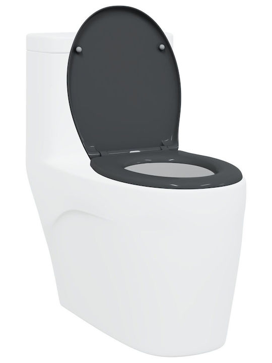 vidaXL Καπάκι Λεκάνης Soft Close Πλαστικό Γκρι