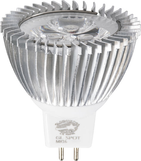 GloboStar LED Bulb 3W 160mm for Socket GU5.3 and Shape MR16 Cool White 300lm Dimmable