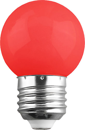 GloboStar LED Bulb 2W 70mm for Socket E27 and Shape G45 Red 120lm Dimmable
