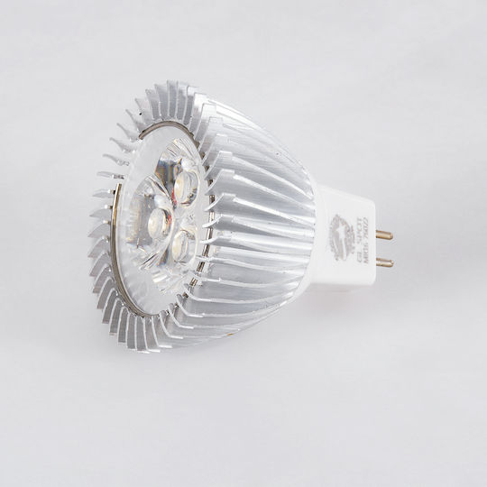 GloboStar Λάμπα LED 3W 160mm για Ντουί GU5.3 και Σχήμα MR16 Θερμό Λευκό 260lm