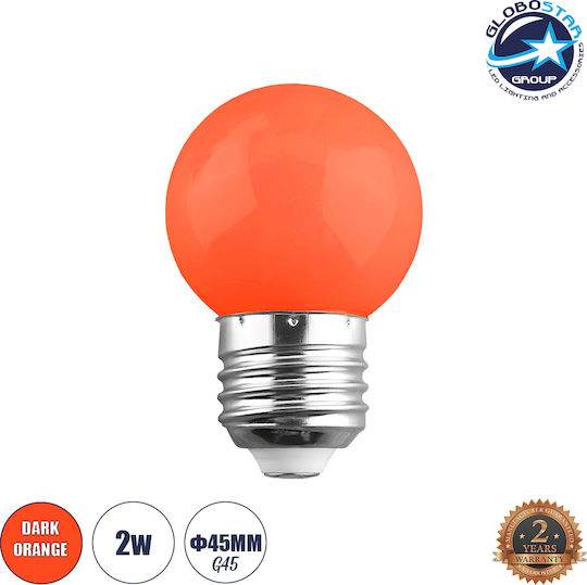GloboStar LED Bulb 2W 70mm for Socket E27 and Shape G45 Warm to Cool White 120lm Dimmable