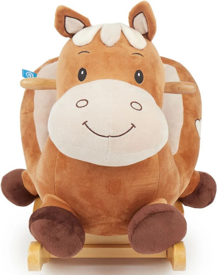 Bieco Fabric Rocking Toy Horse for 9+ months with Max Load Capacity 26kg Brown