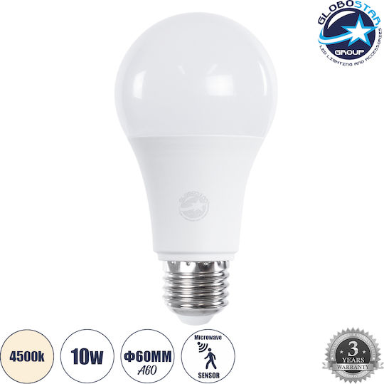 GloboStar LED Bulb 10W 110mm for Socket E27 and Shape A60 Natural White 970lm