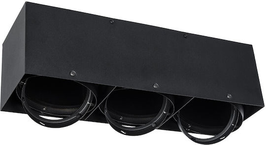 GloboStar Triple Spot with Socket GU10 in Black Color