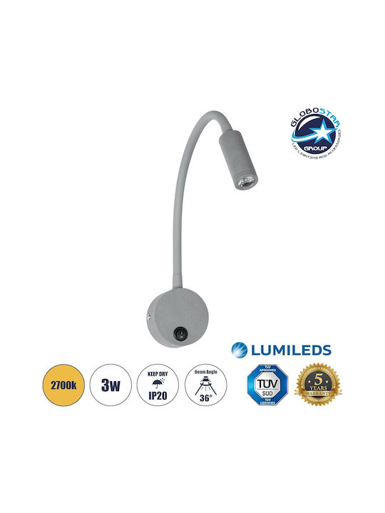 GloboStar Einzel LED Warmes Weiß Spot in Gray Farbe