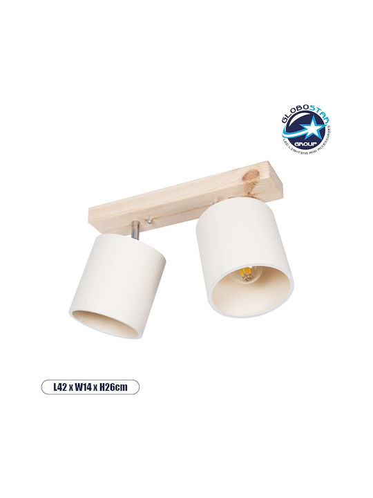 GloboStar Double Spot with Socket E27 in White Color