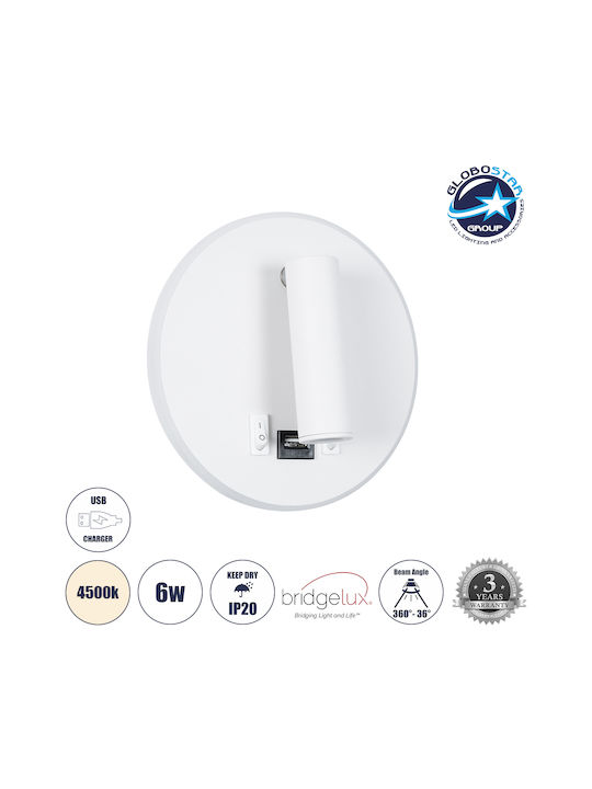 GloboStar Lady-R Modern Leuchte Wand mit Integrierter LED und Neutralweißes Licht 15x7cm