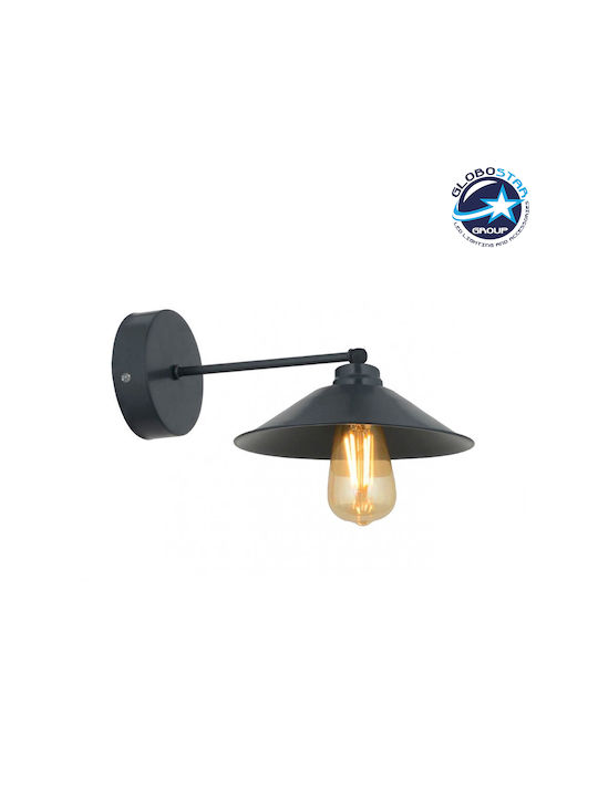 GloboStar Caterpillar Modern Lamp Wall with Socket E27 Black 21.5x21.5x27cm