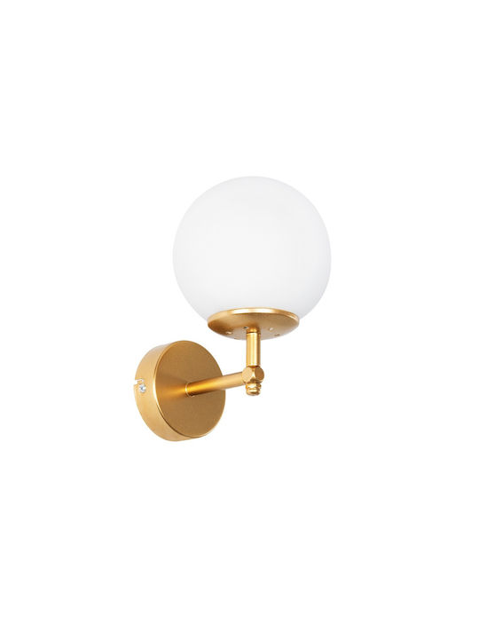 GloboStar Dalph Vintage Φωτιστικό Τοίχου με Ντουί E27 Χρυσό 15x18x24.5εκ.