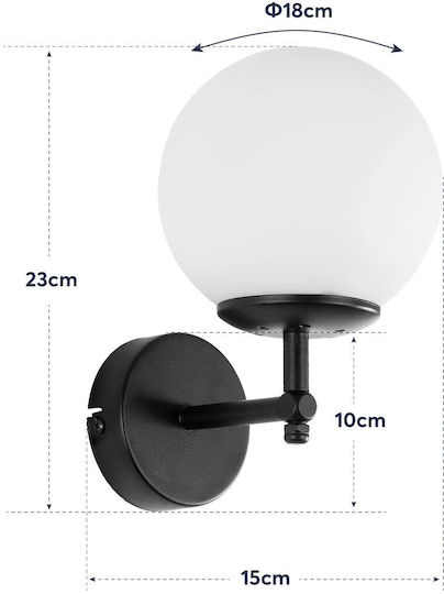 GloboStar Dalph Винтидж Осветително тяло За стена с фасунга E27 Златист 15x18x24.5см.