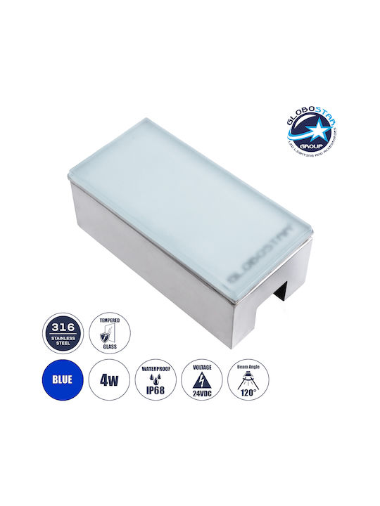 GloboStar Spot De Podea LED 4W IP68 Albastru