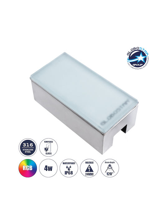 GloboStar LED Bodenstrahler 4W RGB IP68 Graue