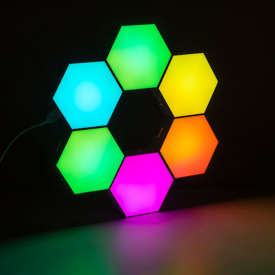 GloboStar Διακοσμητικό Φωτιστικό LED RGB Hexagon 10.5x10εκ.