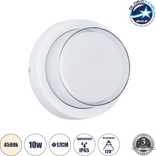 GloboStar Nexus Επιτοίχια Εξωτερική Πλαφονιέρα LED IP65 10W με Φυσικό Λευκό Φως 17x17x9εκ.