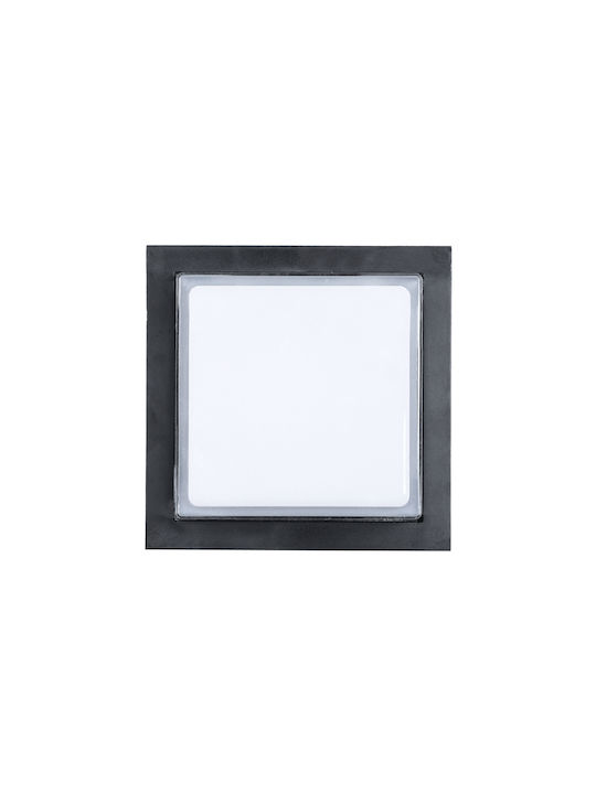 GloboStar Nexus Square Wandmontierte Außenbeleuchtung Deckenleuchte LED IP65 10W mit Natürliches Weiß Licht 17x17x9cm