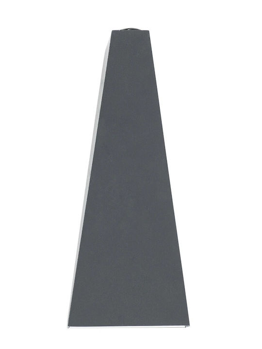 GloboStar Triande Wall-Mounted Outdoor LED Ceiling Lamp IP65 10W with Natural White Double Beam Light 8.5x8.5x20cm Anthracite
